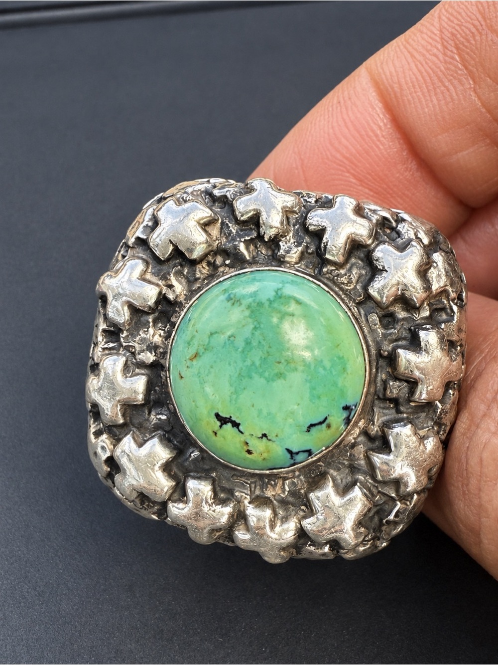 Sterling Silver Turquoise Statement Cuff Bracelet - Blue Turquoise